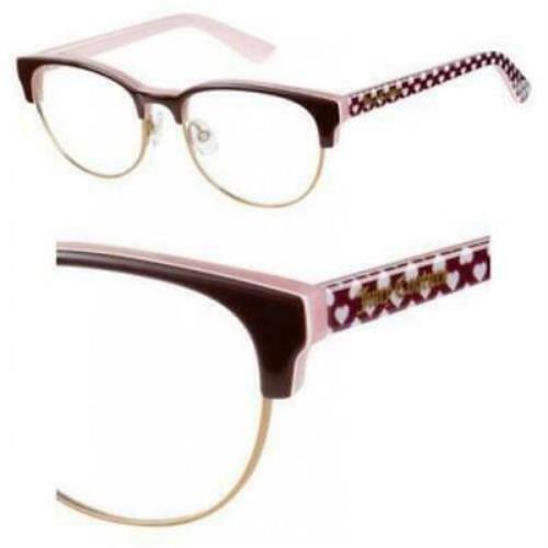 Juicy Couture JC Ju928 Eyeglasses 0DQ2 Brown Pink Oval For Womens