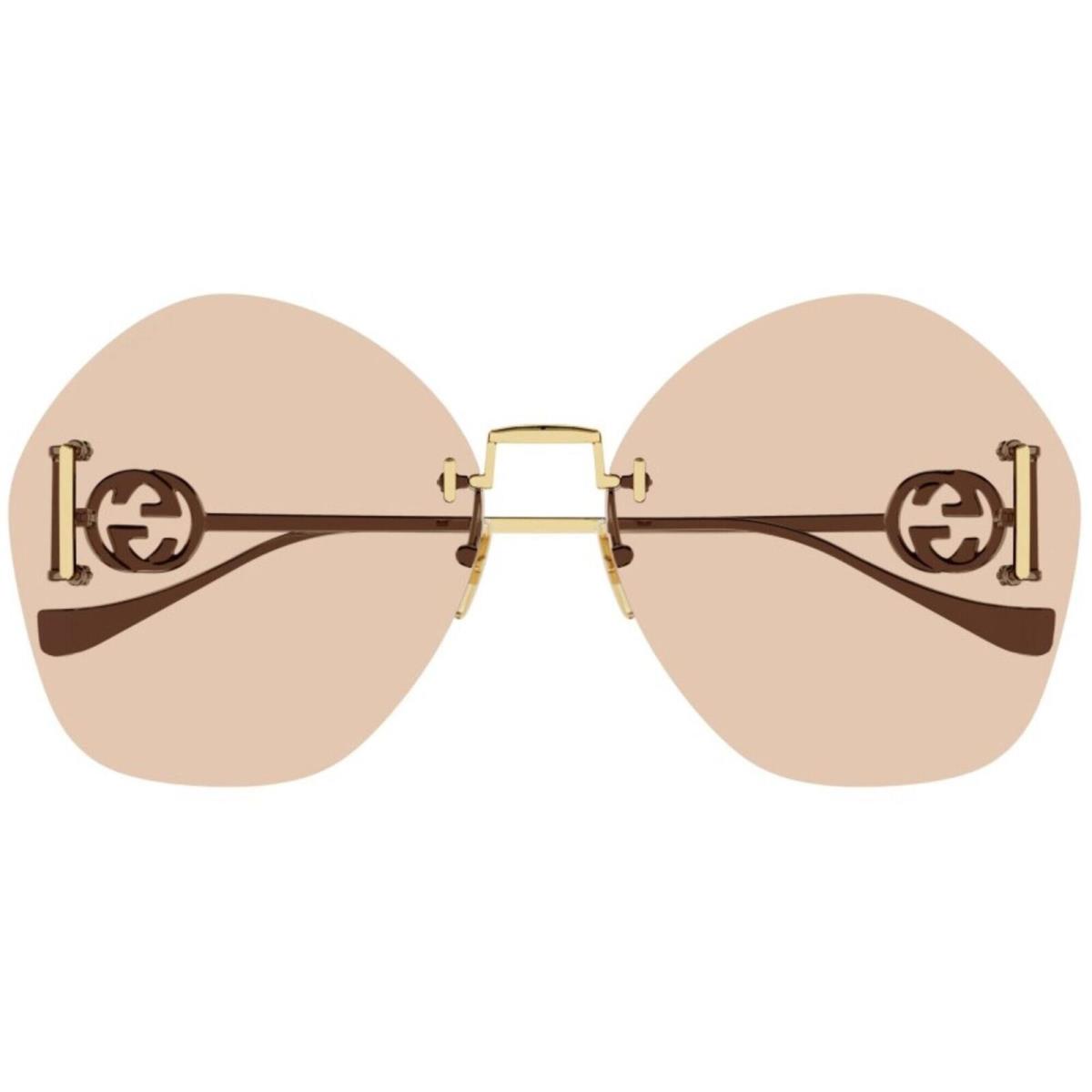 Gucci GG1203S 004 Gold/brown Oversized Round Women`s Sunglasses