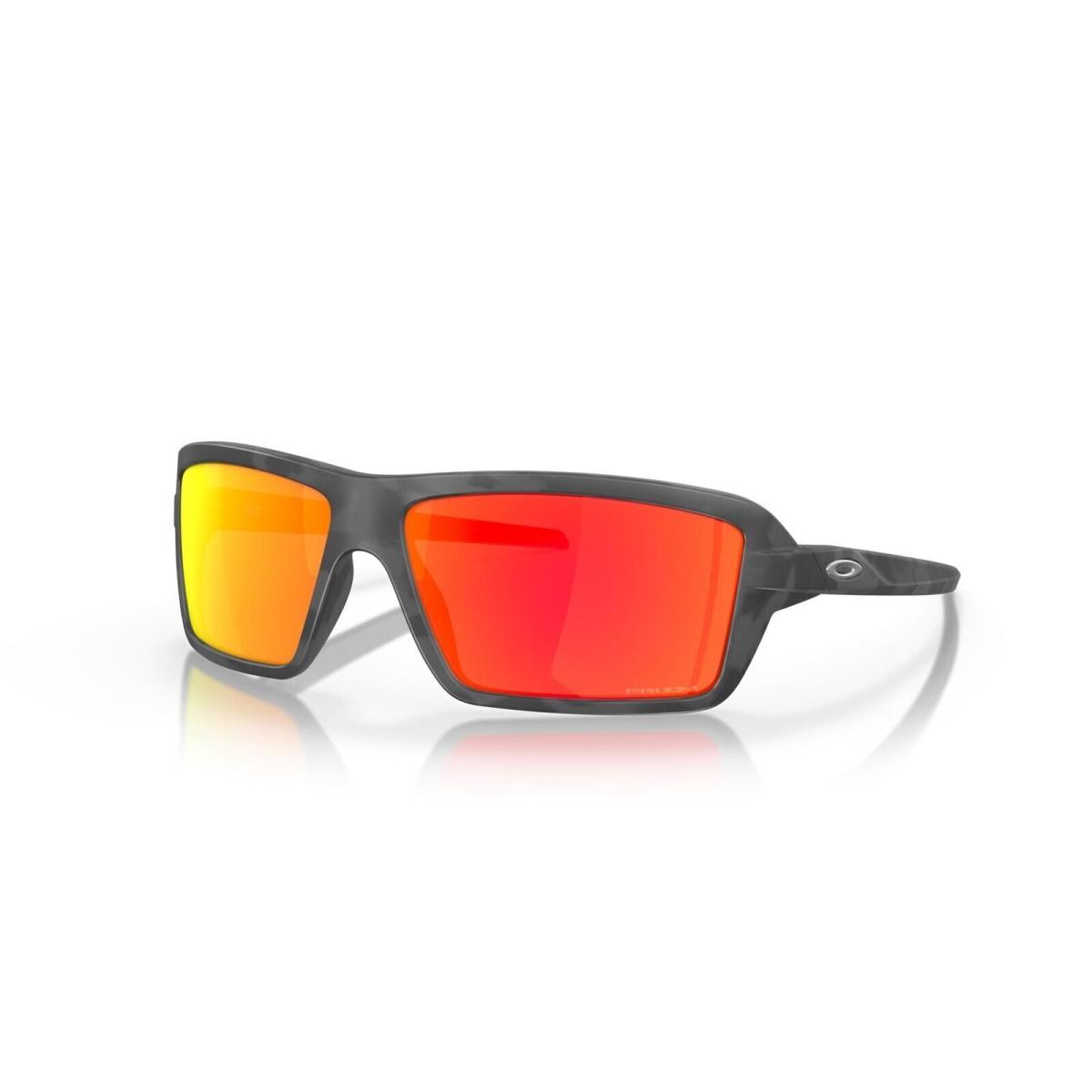 Oakley Men`s Oo9129 Cables Rectangular Sunglasses - Frame: Black, Lens: Red