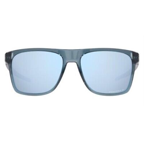 Oakley Leffingwell OO9100 Sunglasses Men Rectangle 57mm - Frame: Black, Lens: Blue