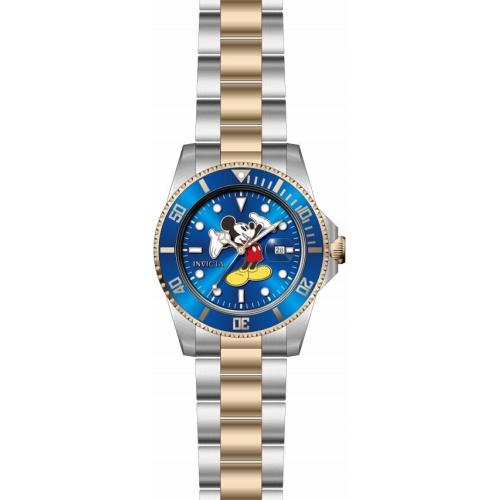 Invicta watch Disney Limited Edition - Blue Dial, Two-tone (Silver-tone and Rose Gold-tone) Band, Blue Bezel