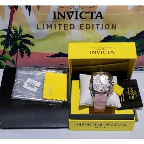 Invicta watch Lupah - White & Pink Mother of Pearl Dial, Pink Band
