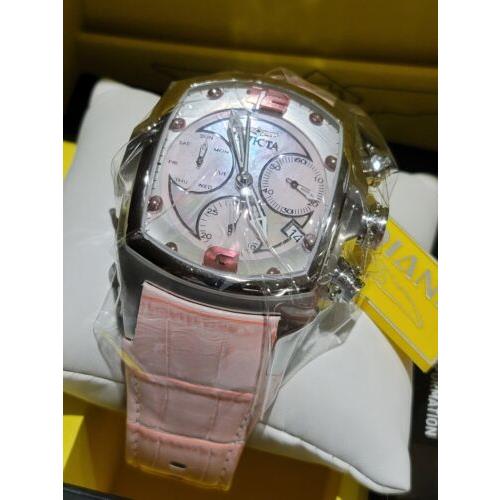 Invicta watch Lupah - White & Pink Mother of Pearl Dial, Pink Band