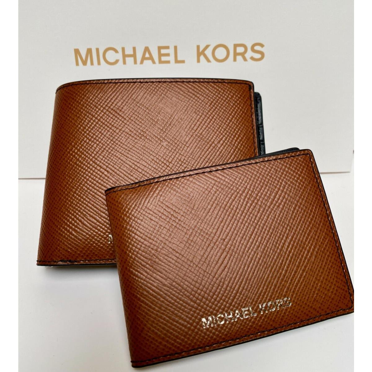 Michael Kors Mens Harrison Crossgrain Leather Billfold Wallet with Passcase