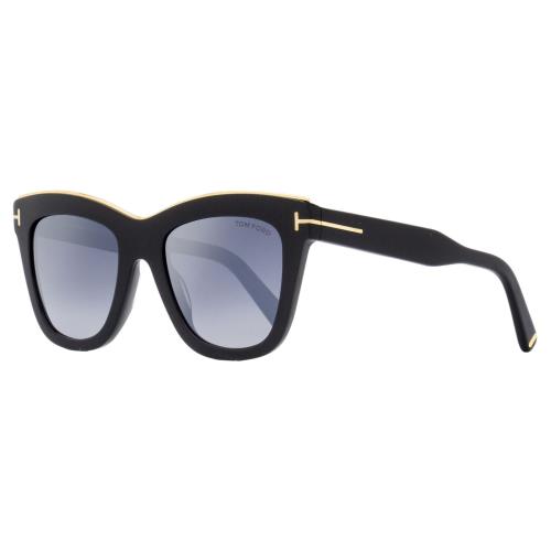 Tom Ford Square Sunglasses TF685 Julie 01C Black/gold 52mm FT0685 - Frame: Black, Lens: Gray