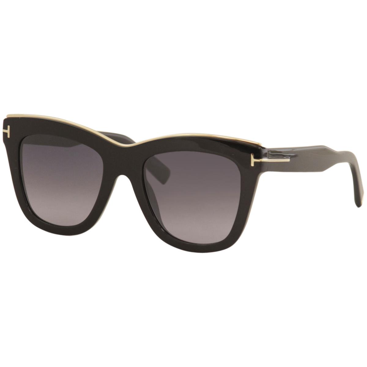 Tom Ford Women`s Julie TF685 TF/685 01C Shiny Black Square Sunglasses 52mm