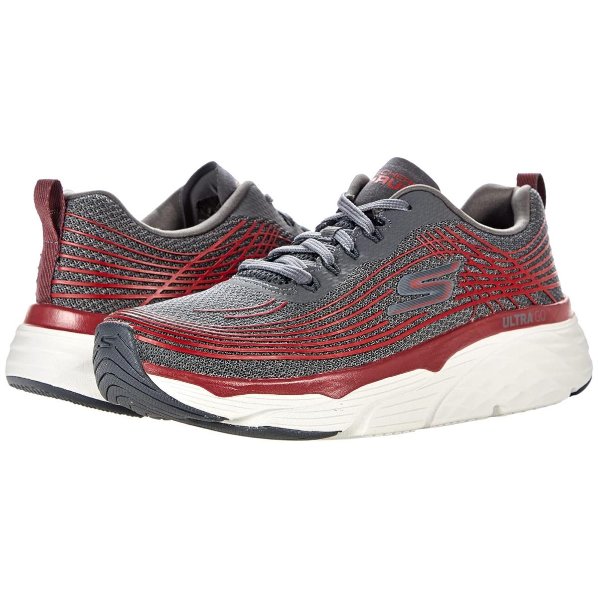 Man`s Sneakers Athletic Shoes Skechers Max Cushion - Elite - 54430 Charcoal/Red