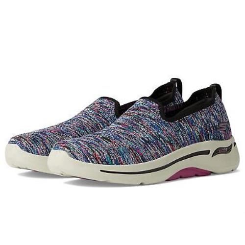 Woman`s Shoes Skechers Performance Go Walk Arch Fit Multicolored Knit - Red