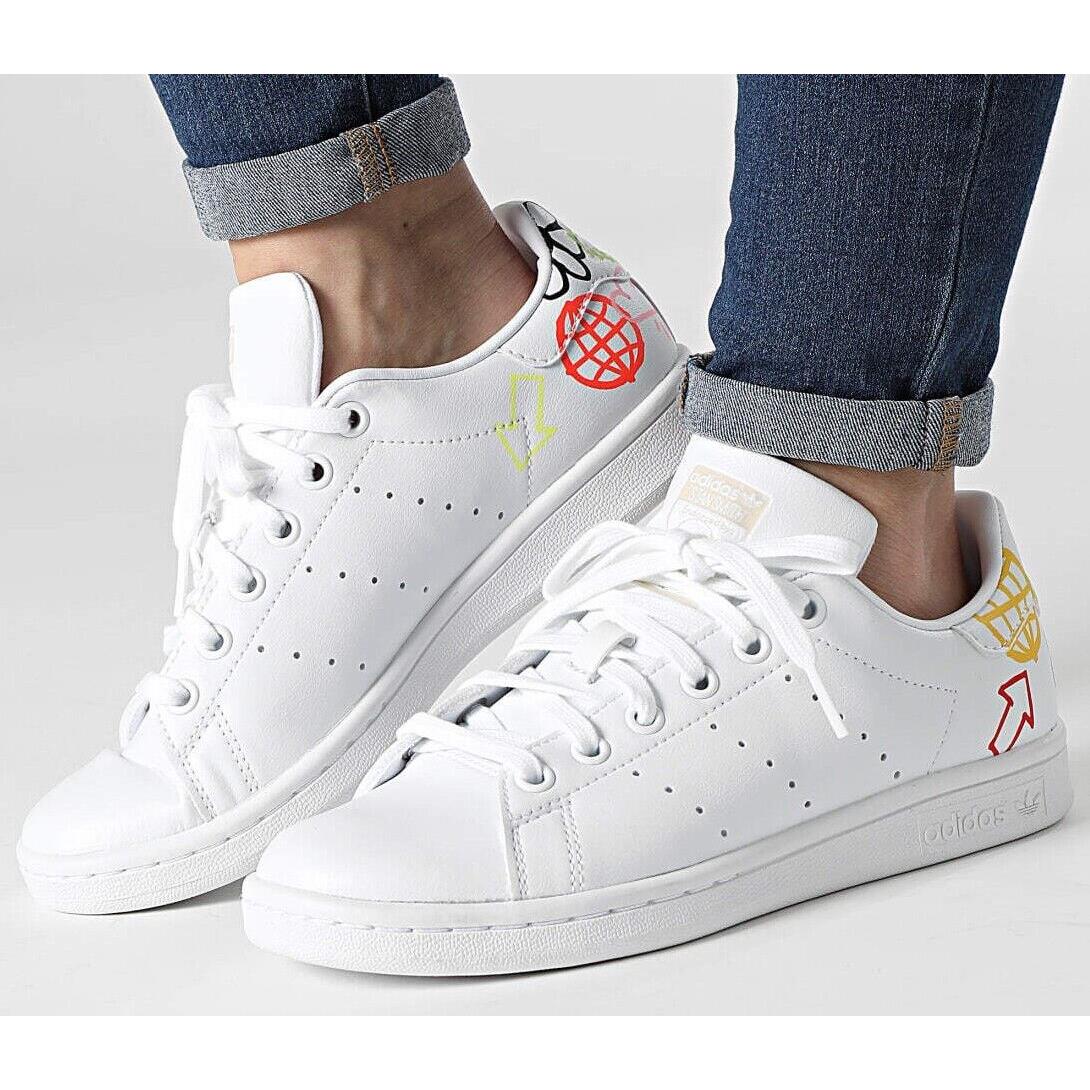 Adidas Originals Stan Smith Doodle Whit FX5679 Women`s Running Casual Shoes