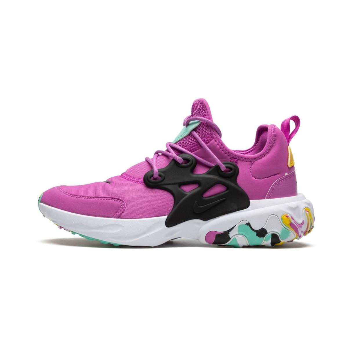 Nike React Presto MC GS CD8138-600 Pink Women`s Girl`s Running Casual Shoes - Cosmic Fuchsia/Black/Emerald Ride
