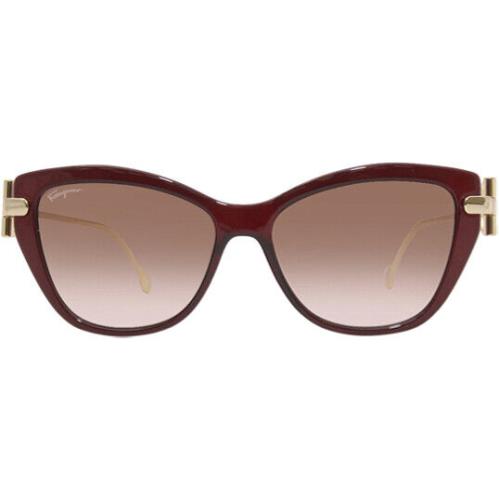 Salvatore Ferragamo Women`s Wine Cat Eye Sunglasses - SF928S 606 - Made in Italy