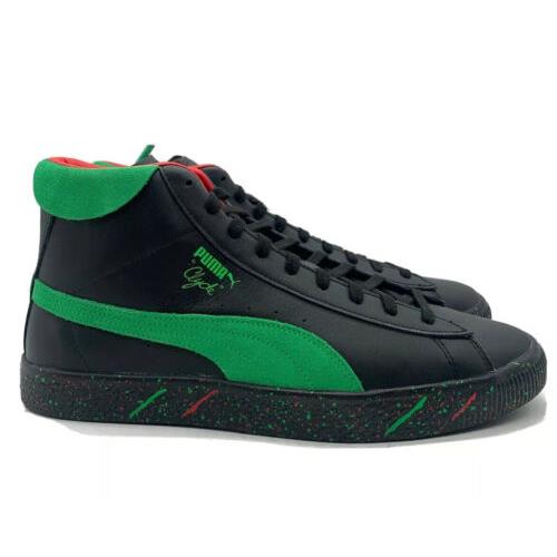 Puma Clyde Mid x Elf Mens Size 10 Casual Retro Shoe Green Black Trainer Sneaker - Black , Puma Black Bright Green Manufacturer