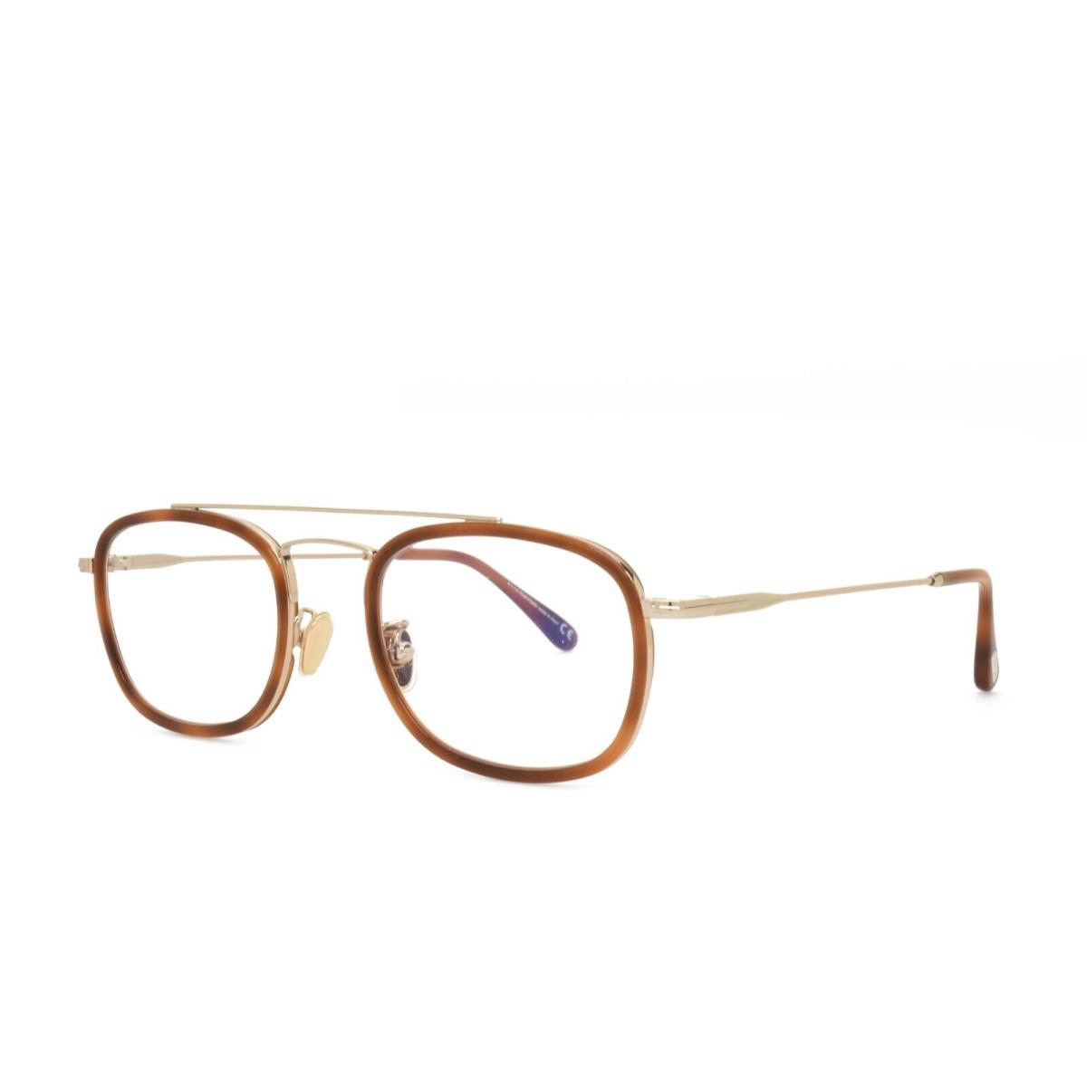 Tom Ford 5677-F-B 053 Tortoise Gold Eyeglasses 52-22-145 Blue Light Lenses