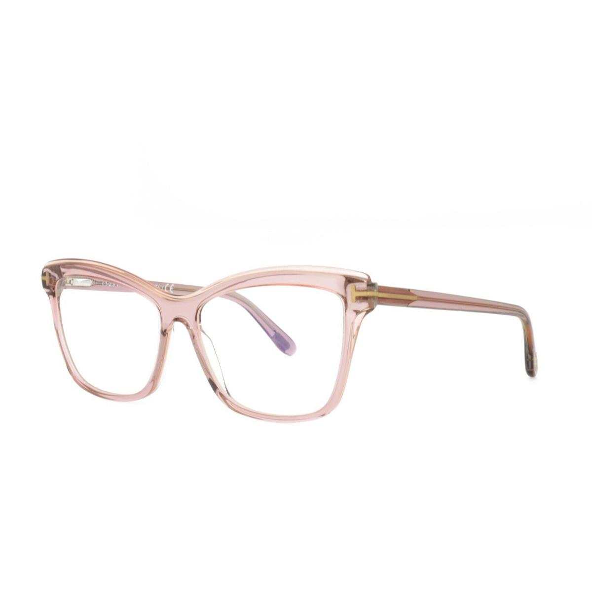 Tom Ford 5619-B 072 Pink Crystal Gold Eyeglasses 55-15-140 Blue Light Lenses