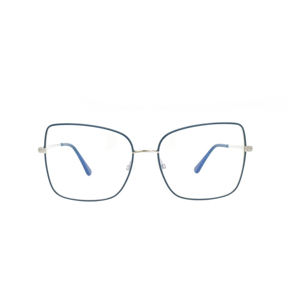 Tom Ford 5613-B 098 Blue Silver Eyeglasses 56-16-140 Blue Light Lenses