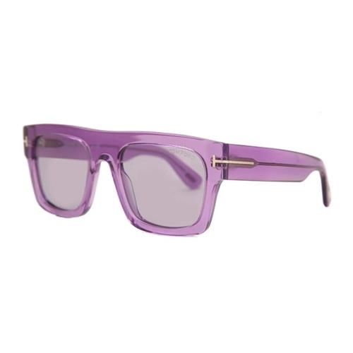 Tom Ford FT0711 Fausto 81Y Transparent Violet/pink Men`s Square Sunglasses - Frame: Transparent Violet, Lens: Pink