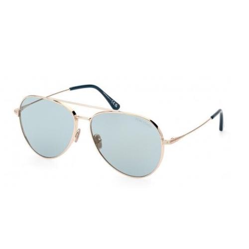 Tom Ford FT0996 Dashel-02 28X Shiny Pale Gold /blue Unisex Sunglasses