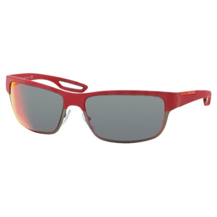 Prada Sport Sunglasses SPS50Q TWL-9Q1 Red Frames Gray Lens 64MM