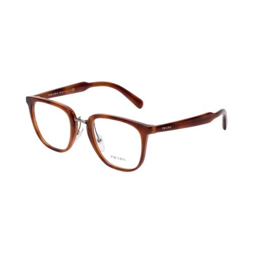 Prada Eyeglasses VPR10T USE-101 Havana Full Rim Frames 49MM Rx-able - Havana Frame