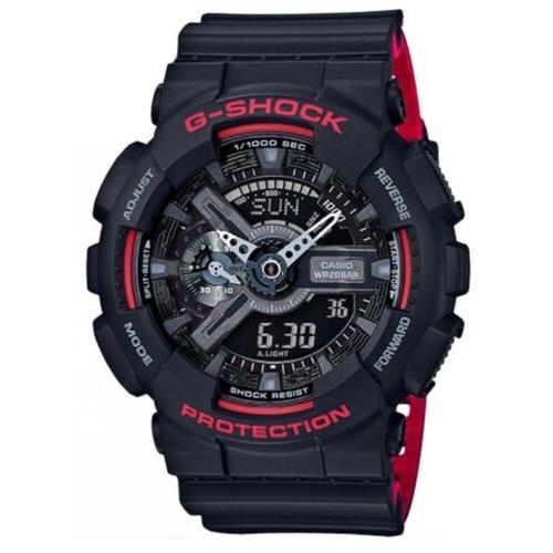 Casio G-shock Analog-digital Black Dial Plastic Strap Men`s Watch GA-110HR-1ADR