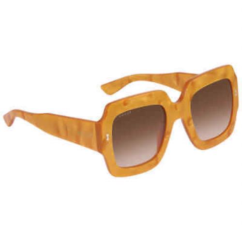 Gucci Brown Gradient Square Ladies Sunglasses GG1111S 004 53 GG1111S 004 53