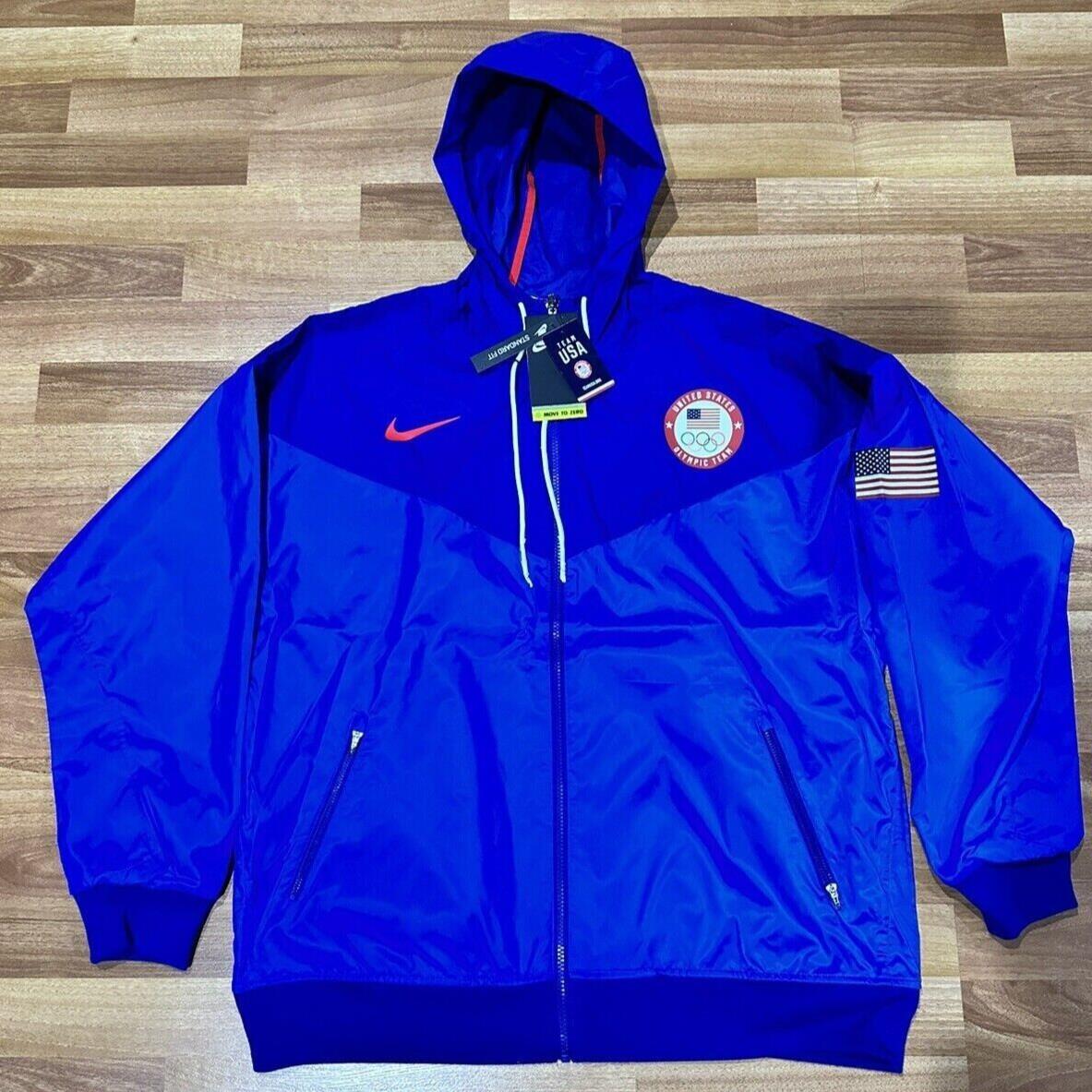 Nike Team Usa Olympic Windrunner Jacket Blue CK5813-455 Mens Sz L