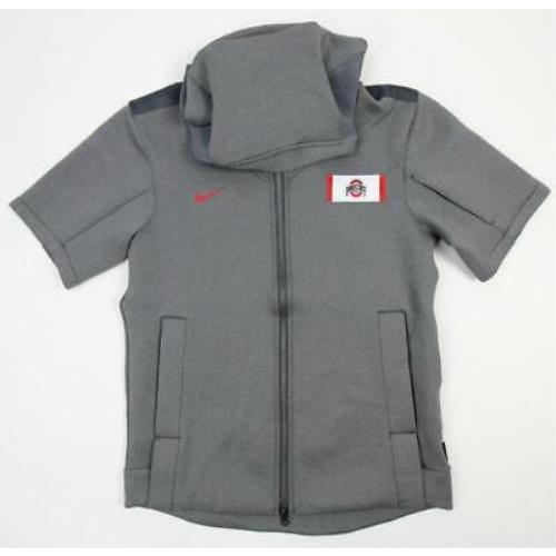 Nike Ohio State Buckeyes Gray Showout Full Zip Short Sleeve Hoodie Size 2XL