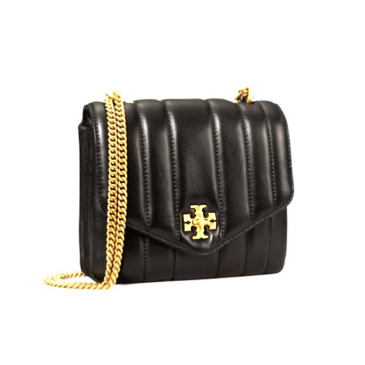 Tory Burch Kira Quilt Lambskin Leather Square Crossbody Bag-black