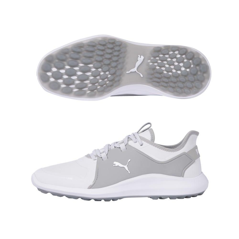 Puma Ignite FASTEN8 Golf Shoes Pwrstrap Fit System +size White/Silver/High Rise