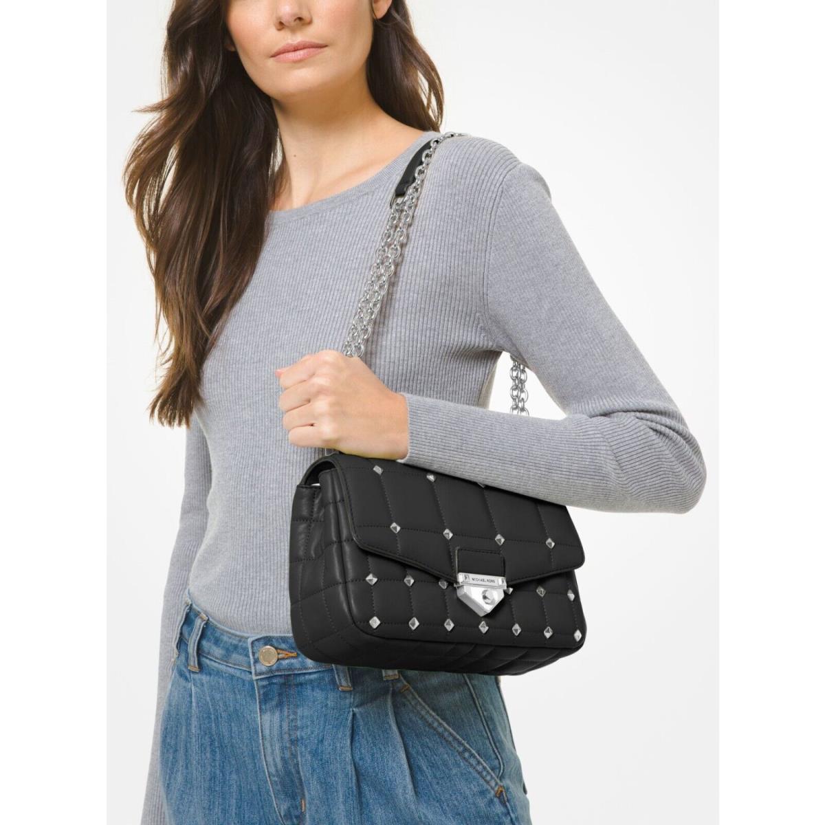 Michael Kors Soho LG Studded Quilted Leather Chain X-body/shoulder +dust Bag