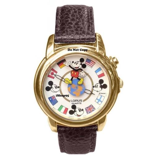 Disney Lorus Mickey Mouse International Flags Musical Melody Watch Retired
