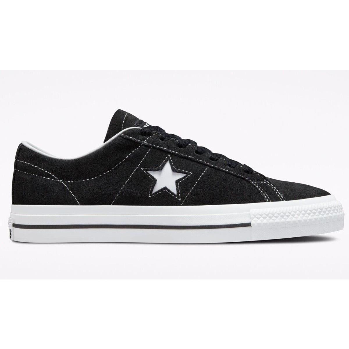 Converse One Star Pro Limited Edition Suede Low Top Men`s Shoes Foam Cushioning Black/Black/White