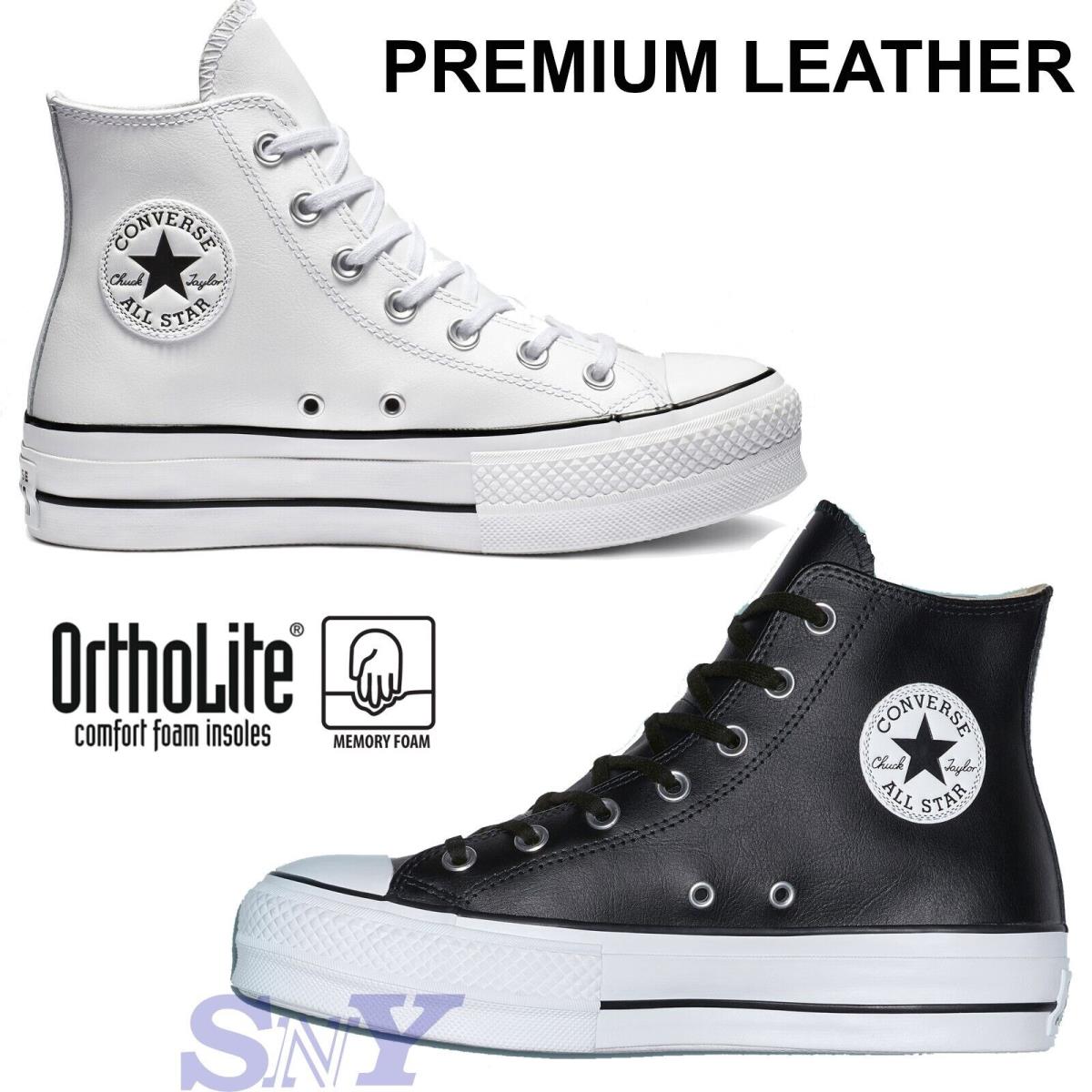 Converse Women`s Chuck Taylor All Star Lift Platform Leather High-top Shoes