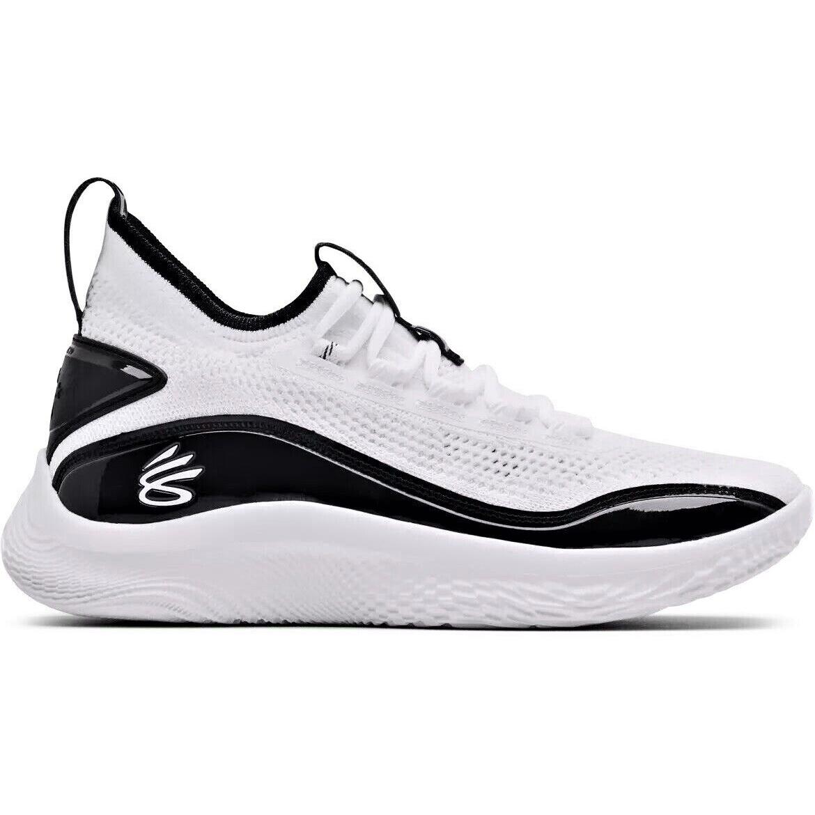 Under Armour Mens UA Team Curry 8 NM Flow Basketball Shoes White 3024785 111