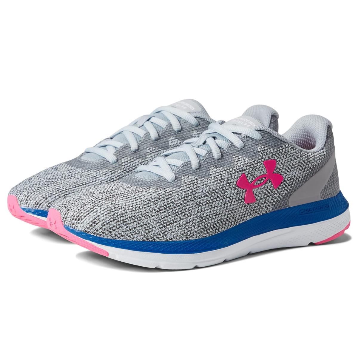 Woman`s Sneakers Athletic Shoes Under Armour Charged Impulse 2 Mod Gray/Victory Blue/Electro Pink