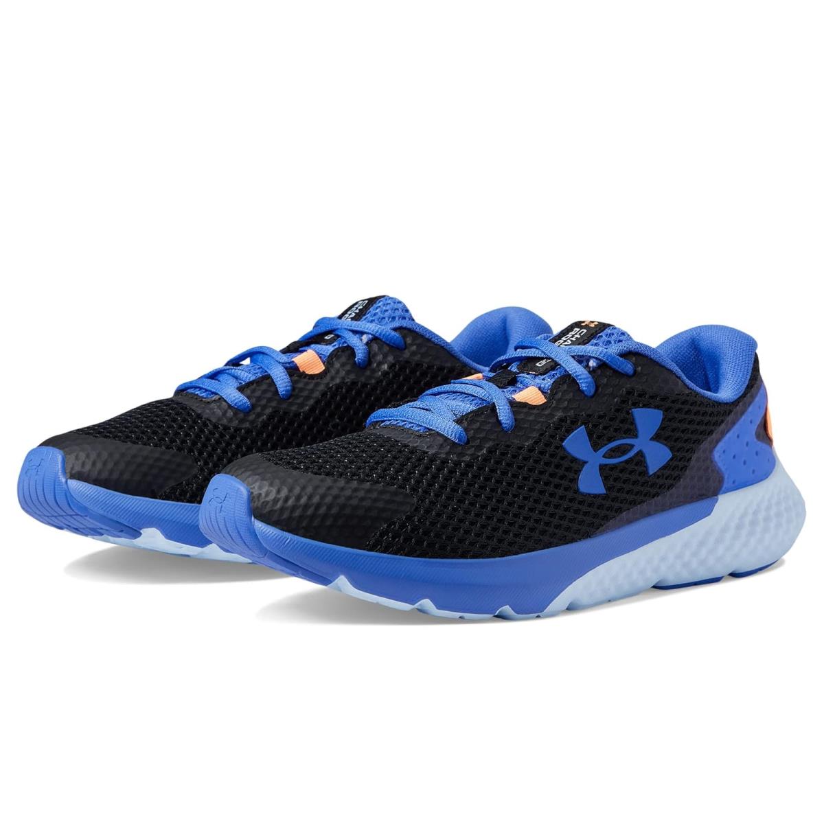 Girl`s Sneakers Athletic Shoes Under Armour Kids Charged Rogue 3 Big Kid Black/Oxford Blue/Brilliant Violet