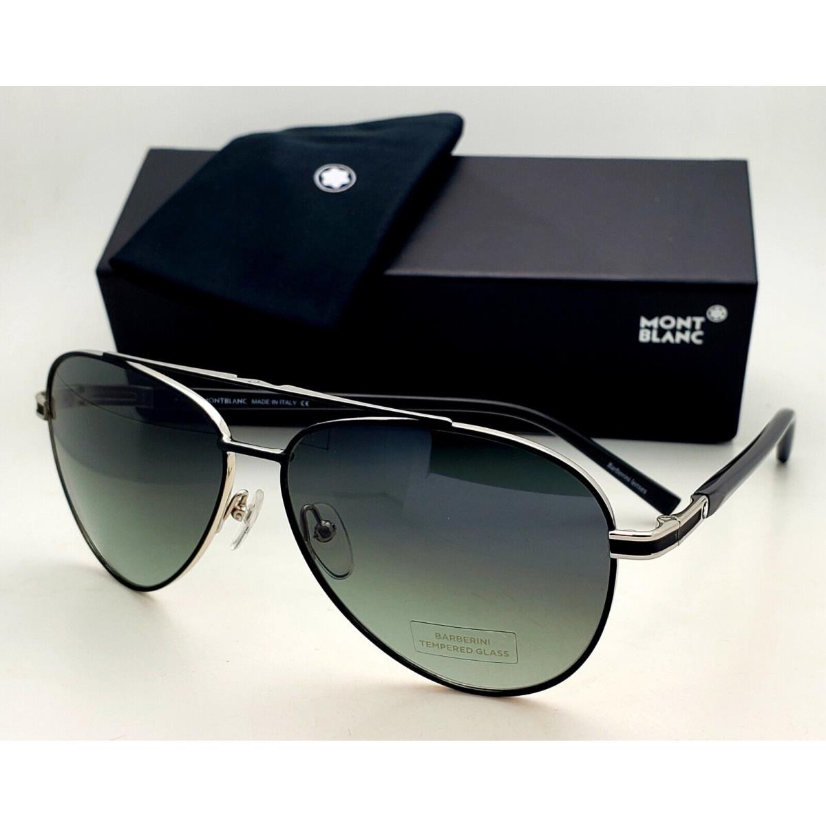 Montblanc Sunglasses MB 702S 02B 59-13 Black Frames W/barberini Glass Lenses