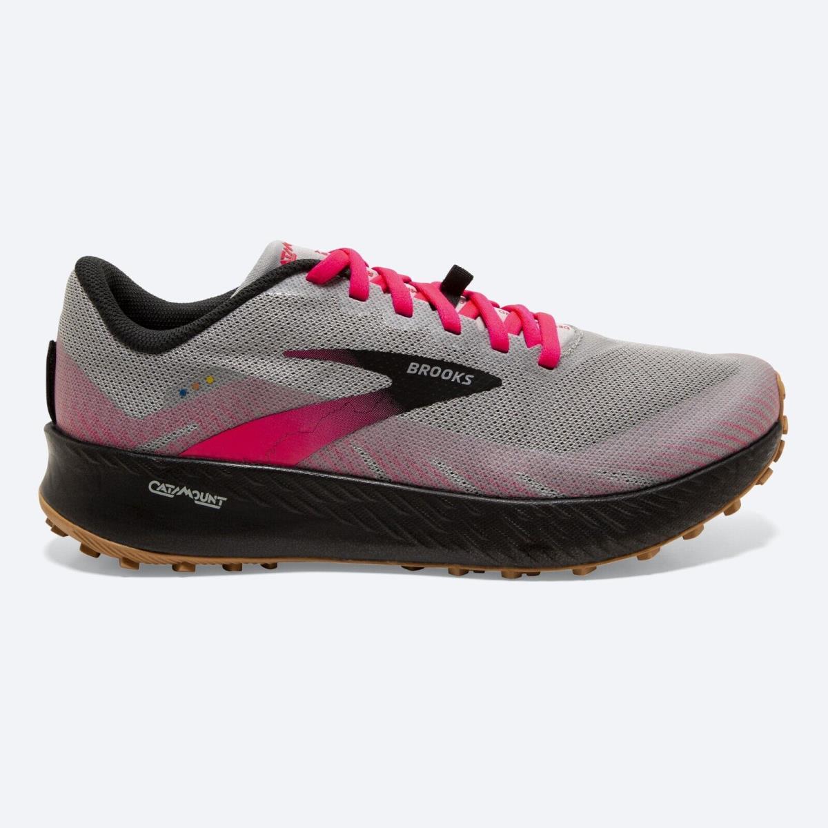 Women`s Brooks Catamount Trail Running Shoes Size 11 Pink Black Silver