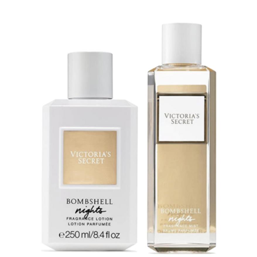 Victorias Secret Bombshell Nights Lotion Fragrance Body Mist Set Spray 8.4