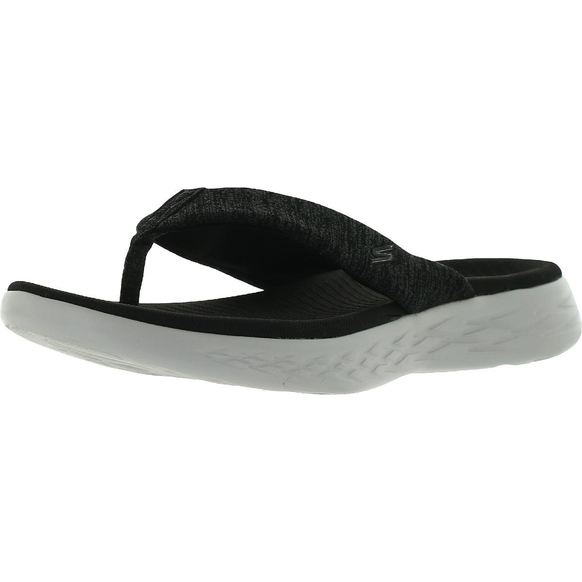 Skechers Womens Slip On Padded Insole Outdoors Slide Sandals Shoes Bhfo 6580 Black/White
