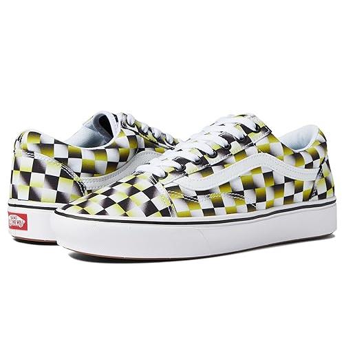 Vans Comfycush Old Skool Sneakers (Spray Checkerboard) Yellow/True White