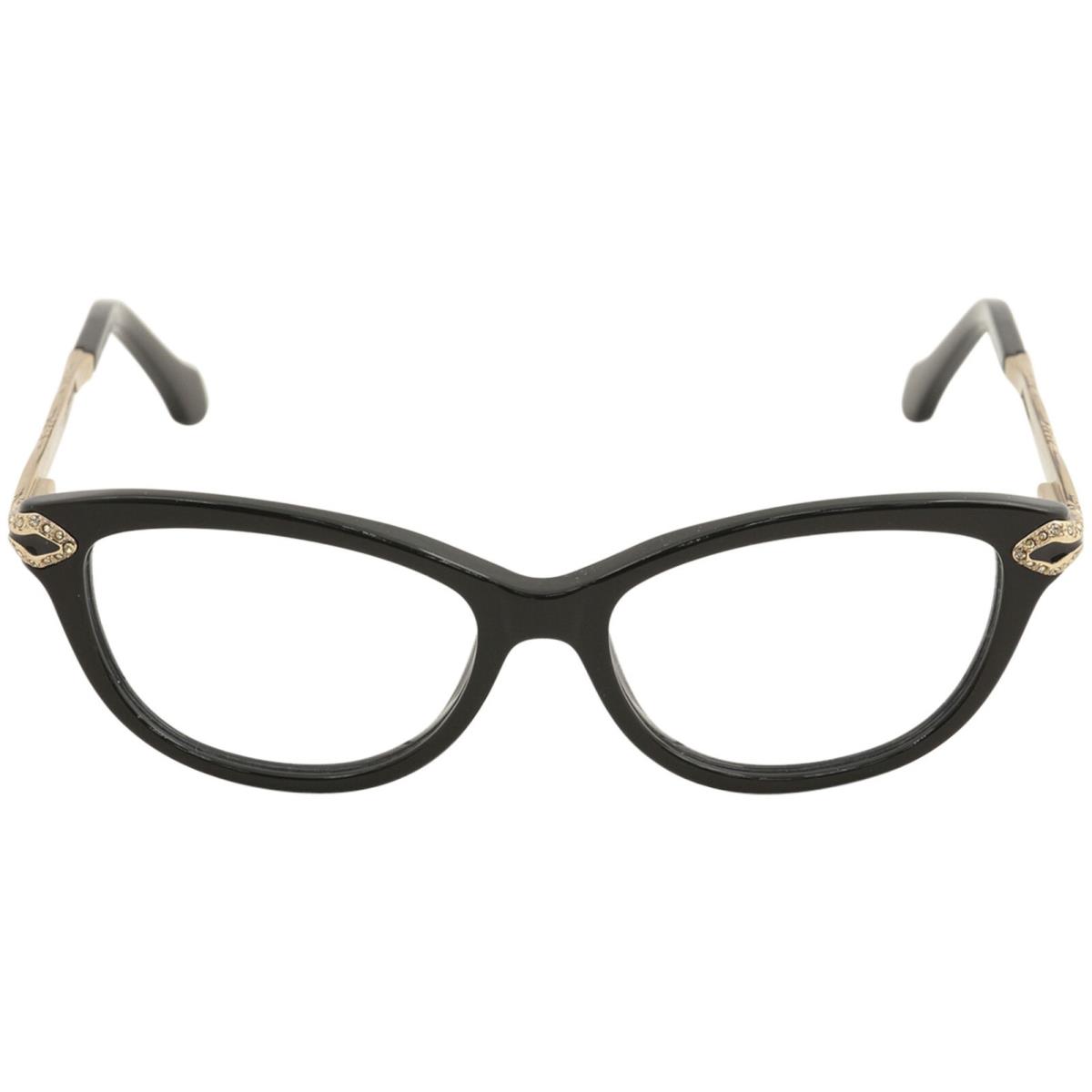 Roberto Cavalli Eyeglasses Alkalurops 813 001 Black/gold Optical Frame 52mm