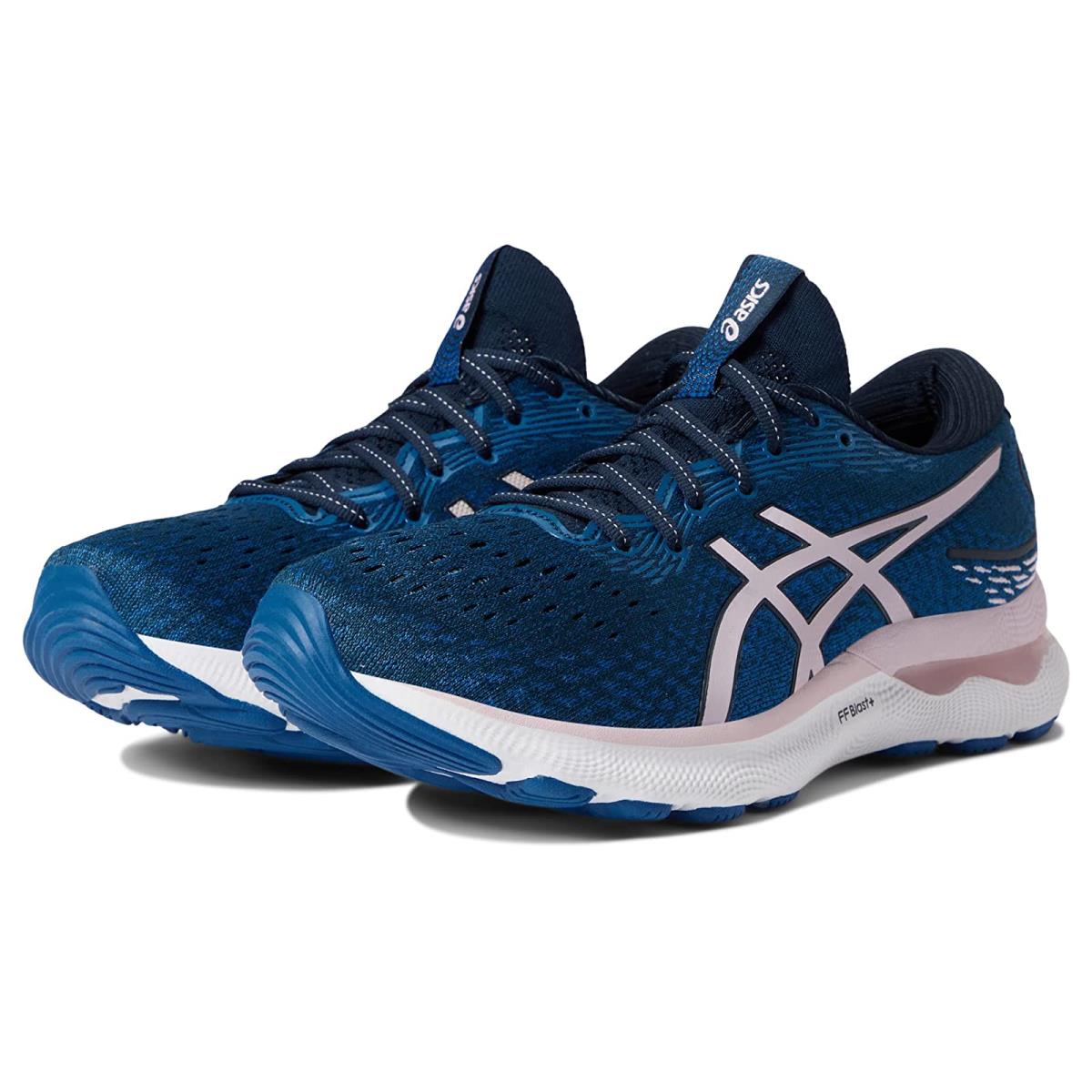 Woman`s Sneakers Athletic Shoes Asics Gel-nimbus 24 French Blue/Barely Rose