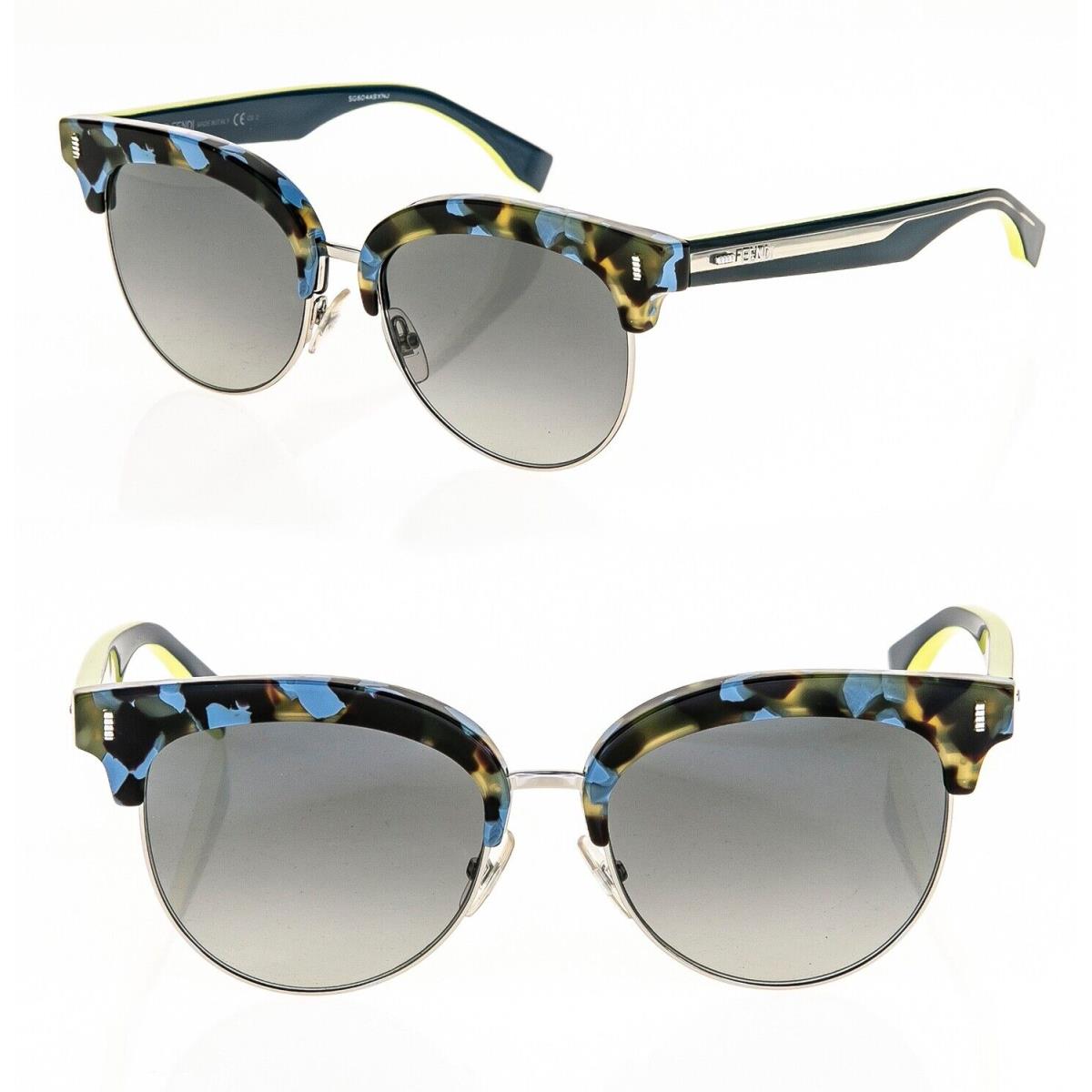 Fendi FF0154S Blue Yellow Marble Navigator Pin Classic Sunglasses 0154 Unise