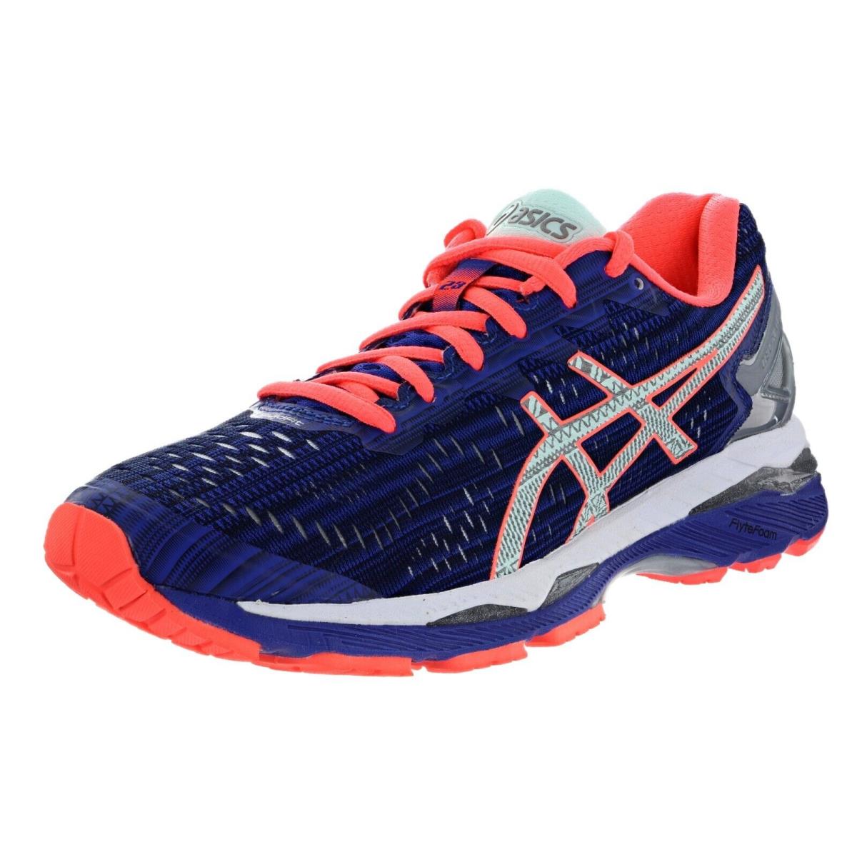 Asics Gel-kayano 23 Lite-show Women`s Size 6 Running Shoes T6A6N-4593 - Asics Blue, Silver, Flash Coral