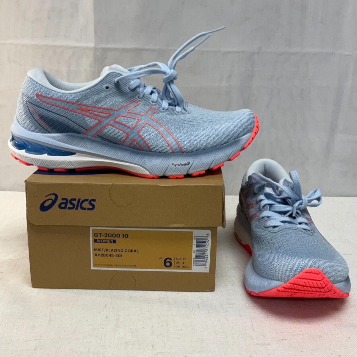 Asics GT-2000 10 Womens Mist Coral Lace Up Running Shoes Size US 6 1012B045-401