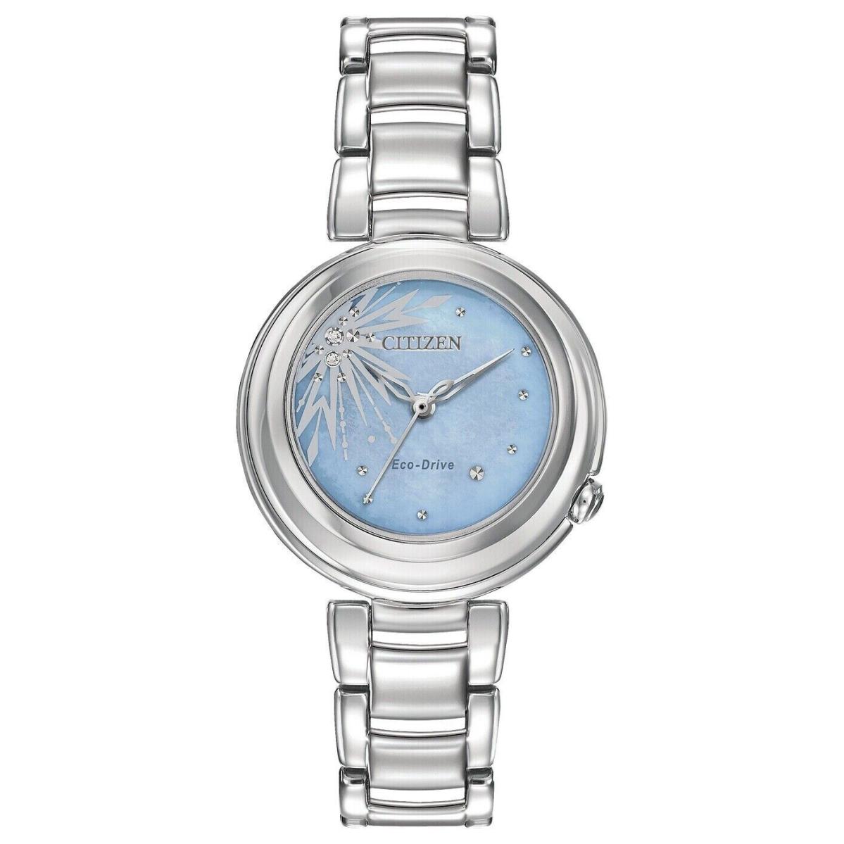 Citizen EM0580-58N Elsa Disney Princess Frozen II Diamond Blue Mop Dial Watch