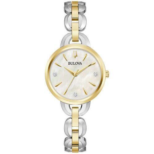 Bulova Women s Diamond Accented Two Tone Stainless Watch - 98P212