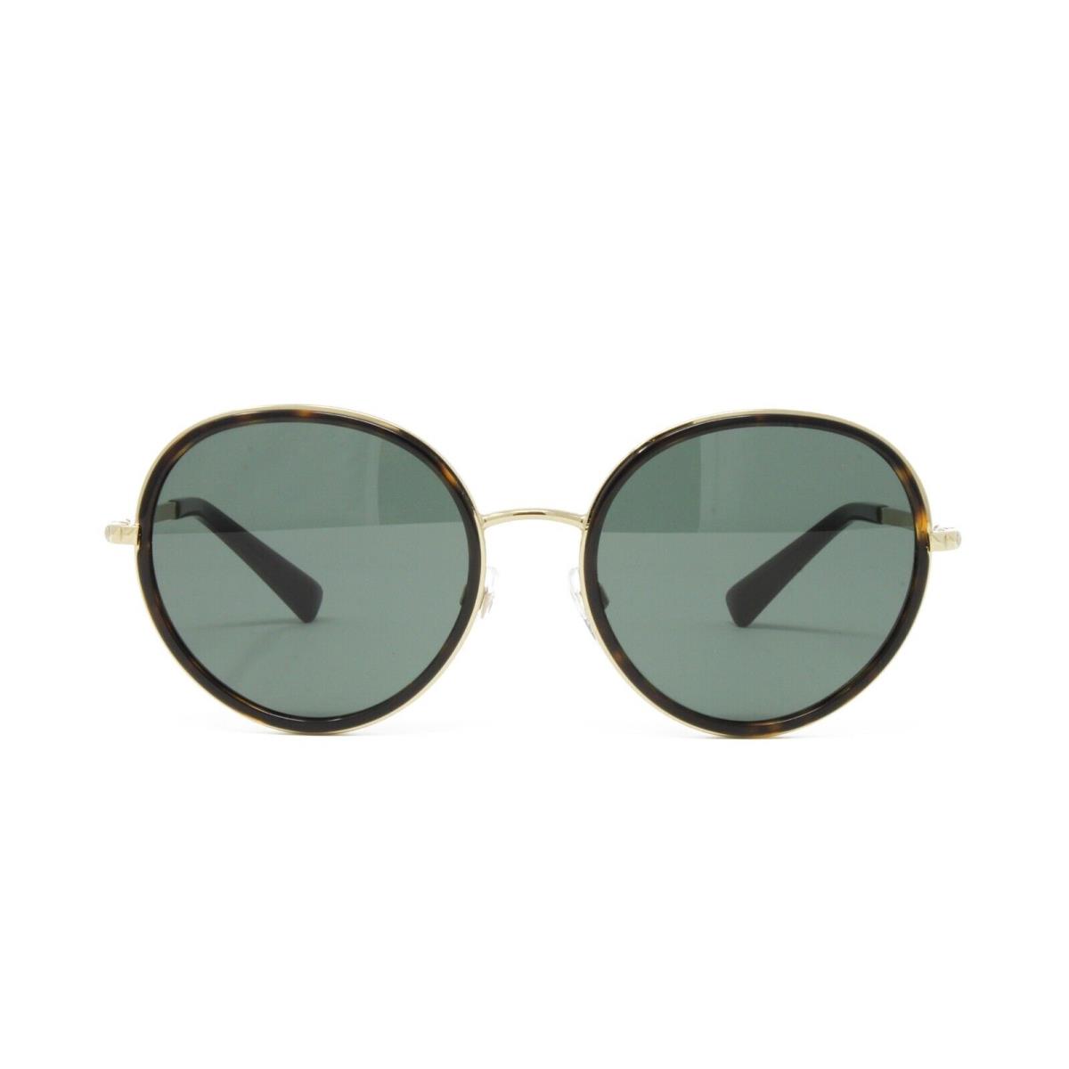 Valentino Women`s Round Sunglasses VA2051-300371 Havana 53mm Green Lens