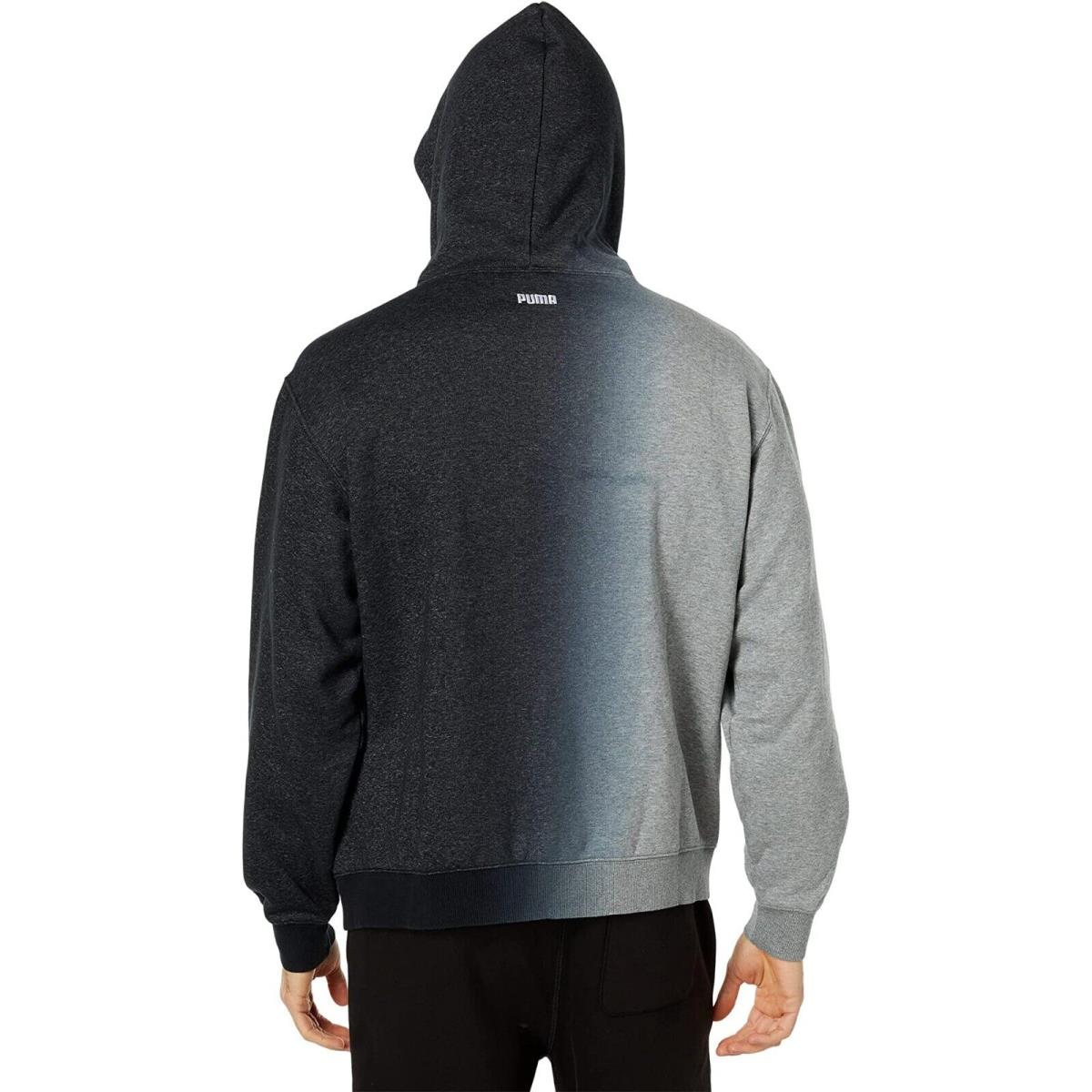 Puma B6912 Mens Gray First Pick Cotton Blend Ombre Embroidered Hoodie Size M